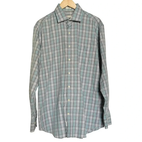 Peter Millar Button Up Shirt Mens Large Blue/Lavendar  Long Sleeve - Picture 1 of 7